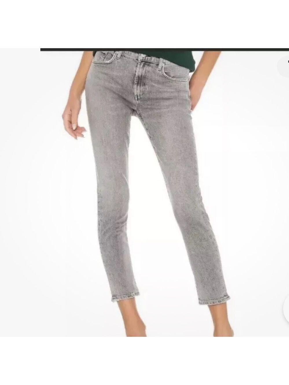AGOLDE TONI Mid Rise Straight Slim Ankle Jeans Gray size 26